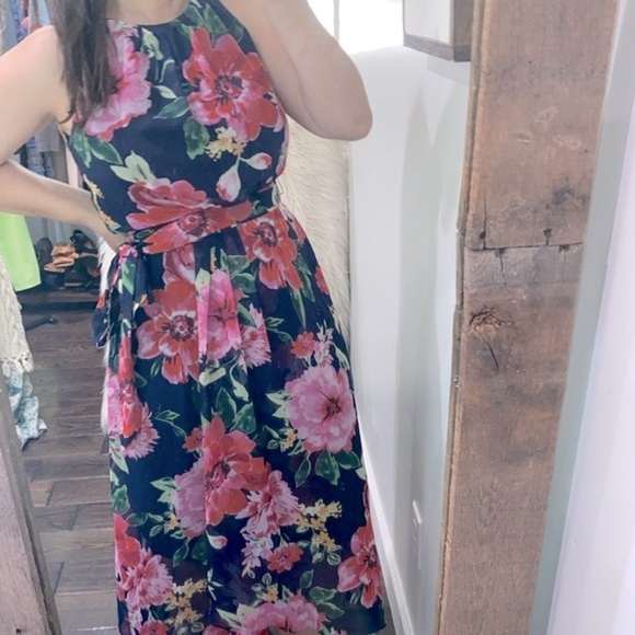 Shelby & Palmer navy floral maxi dress size 10 - Picture 2 of 11